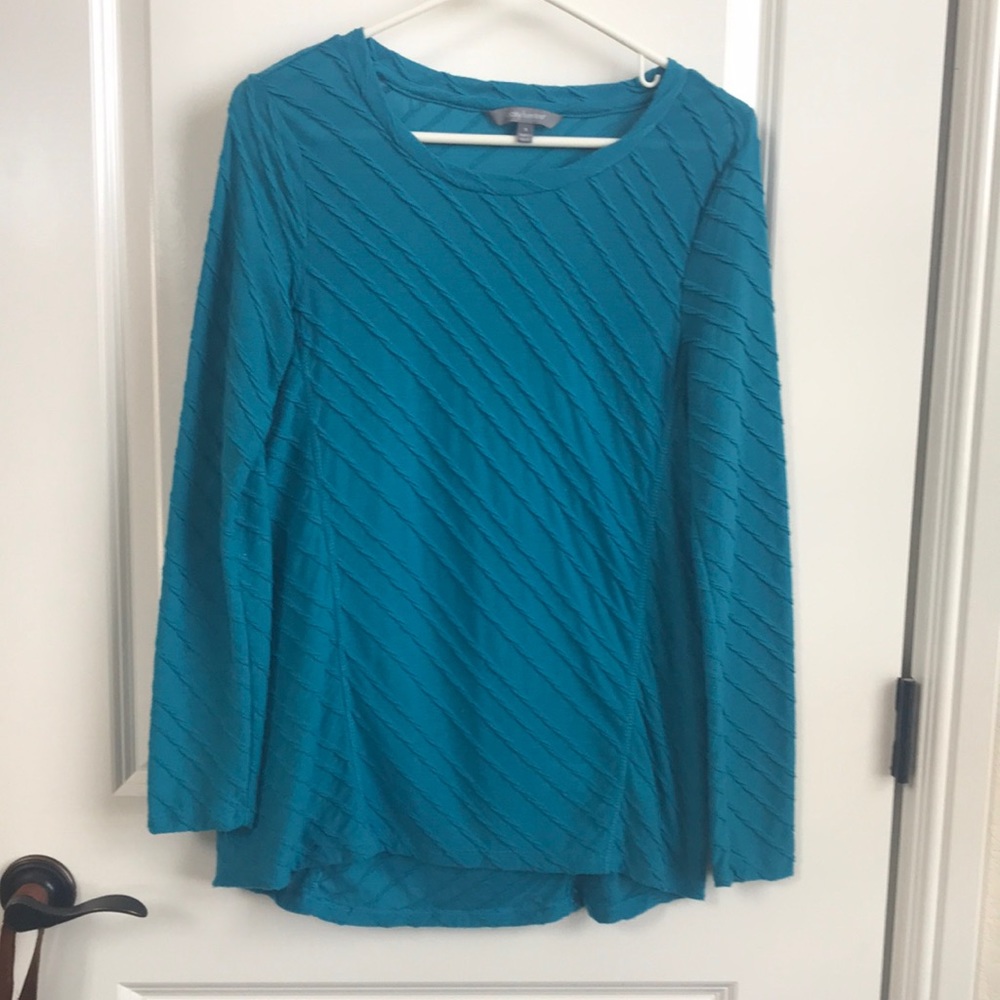 🟢Turquoise Diagonal Knit Top
